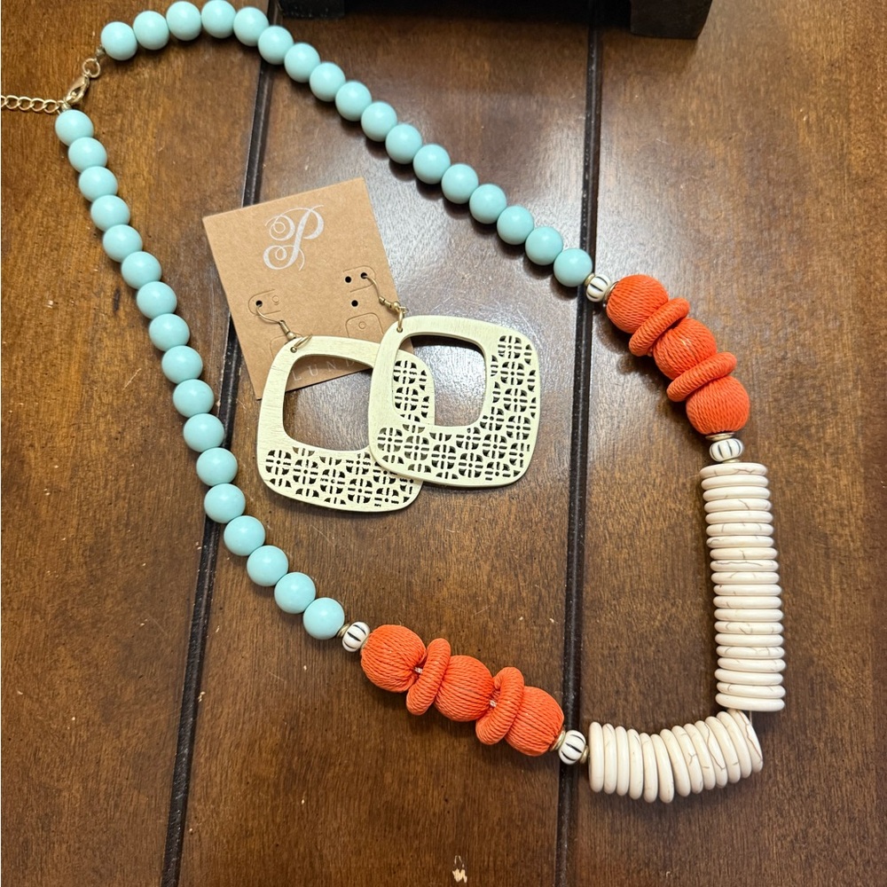 Plunder Orange and Cream Necklace with Southwestern Charm